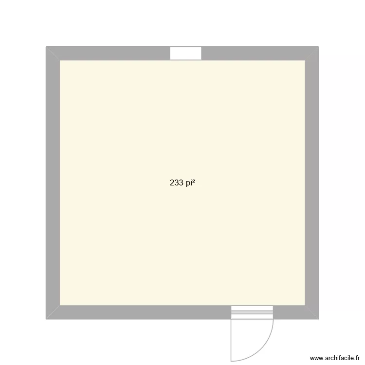 Math. Plan de 1 pièce et 22 m²