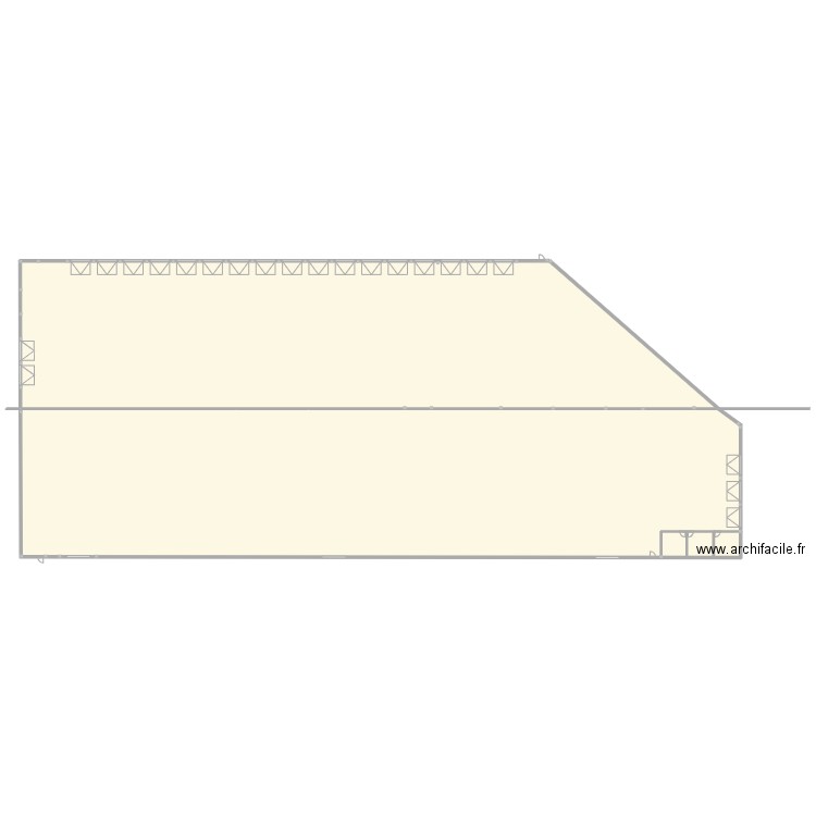 Cellule 1 V2. Plan de 2 pièces et 296 m2