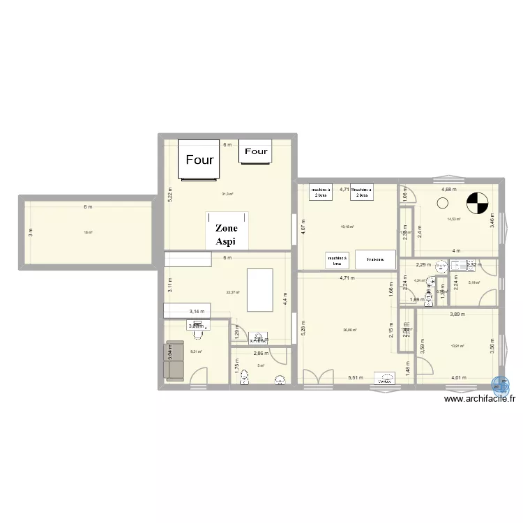 PLAN ROBOTTEC 2. Plan de 14  et 173 m²