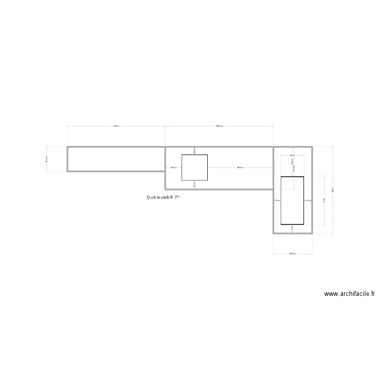 test. Plan de 3 pièces et 2 m2