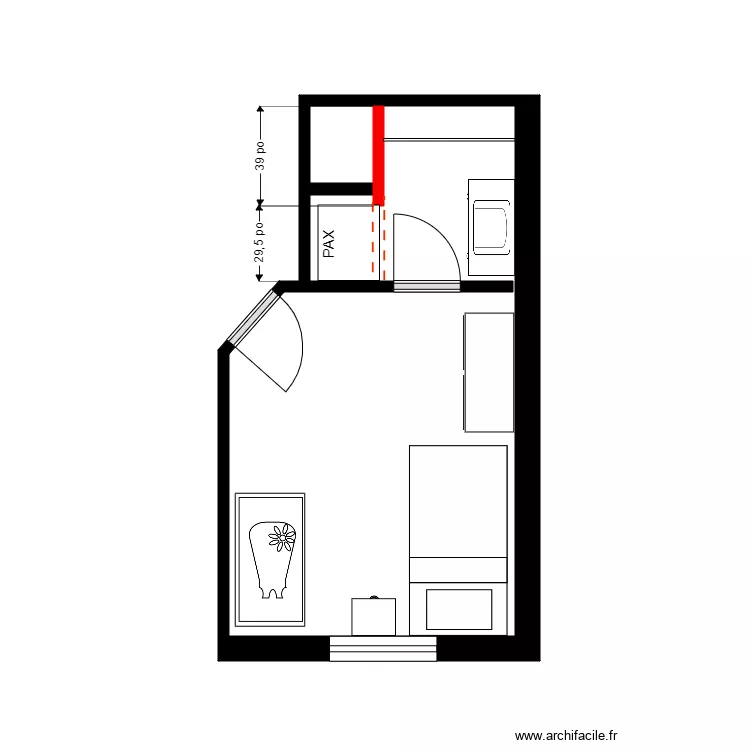 houle chambre. Plan de 