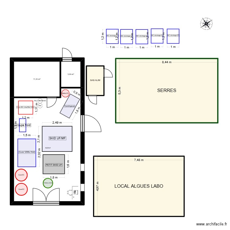 Plan local R&D 4. Plan de 6 pièces et 149 m2
