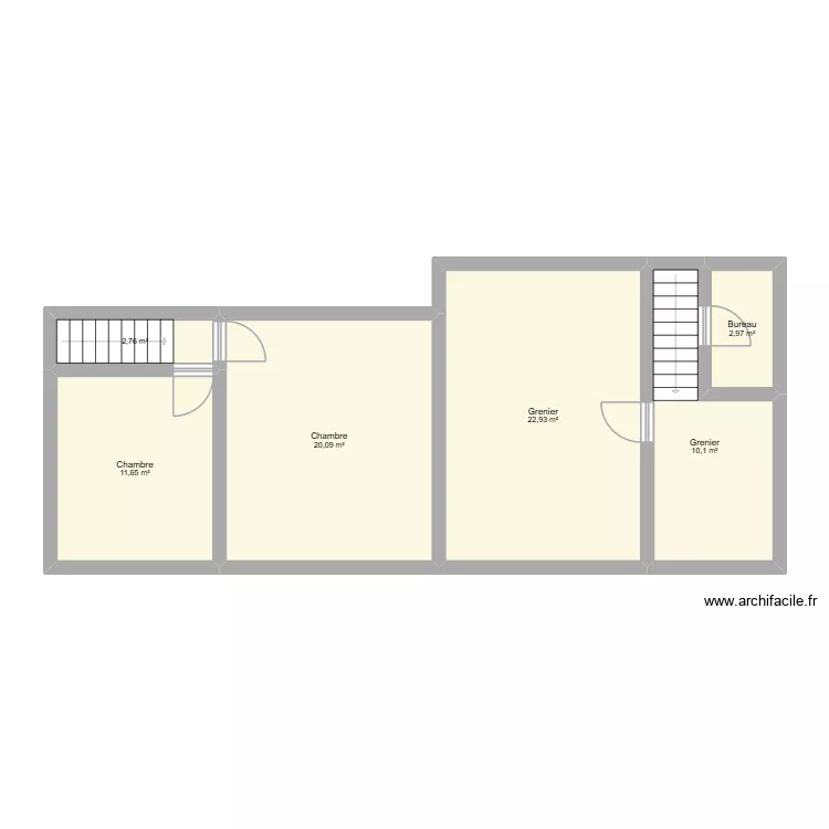 &eacute;tage grosage. Plan de 