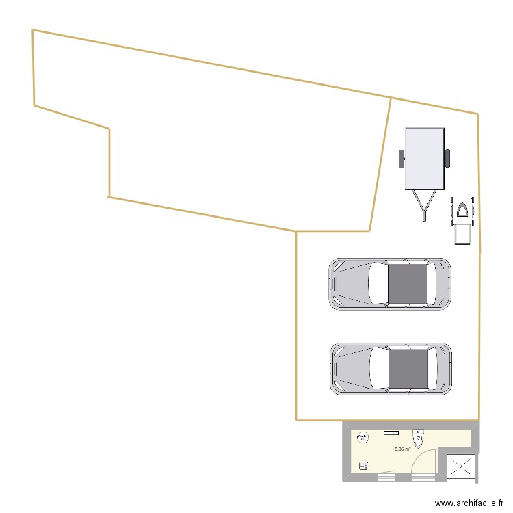 Projet exter. Plan de 1 pièce et 5 m2