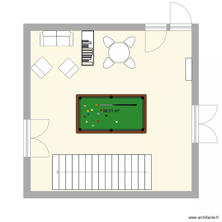 INFIRMERIE. Plan de 1  et 36 m²