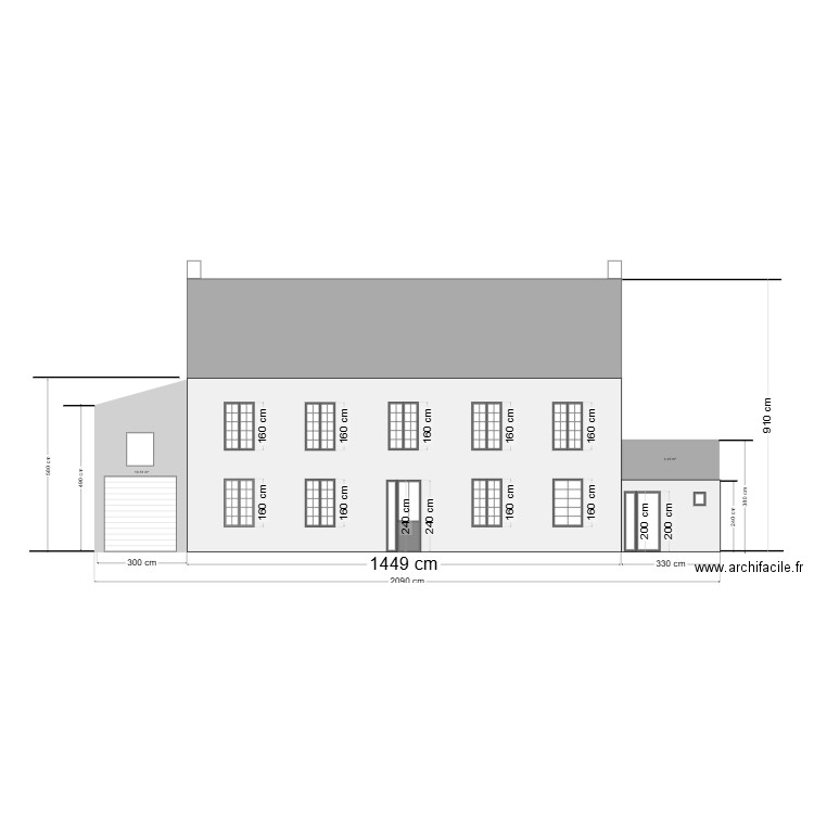 façade INITIALE. Plan de 0 pièce et 0 m2