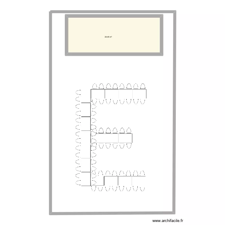 PLAN E. Plan de 1  et 24 m²