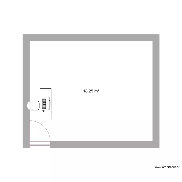 cacaprout. Plan de 1  et 18 m²