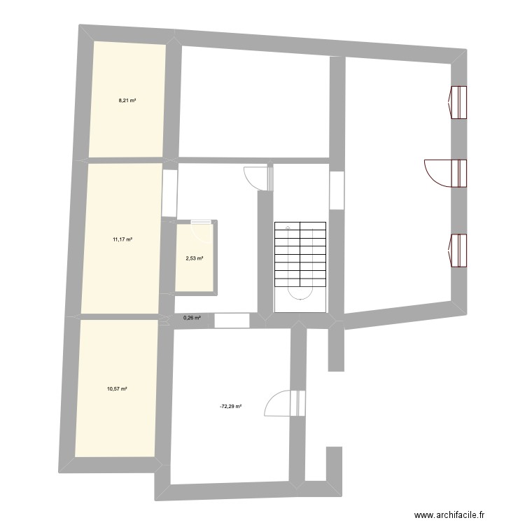 casa14A. Plan de 6 pièces et 50 m2