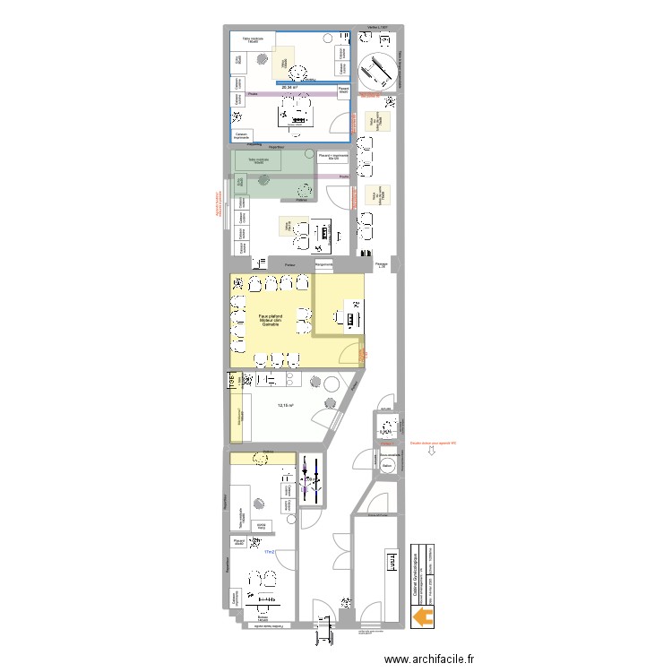 CabGyneco_NewAmenagement_V6. Plan de 5 pièces et 37 m2