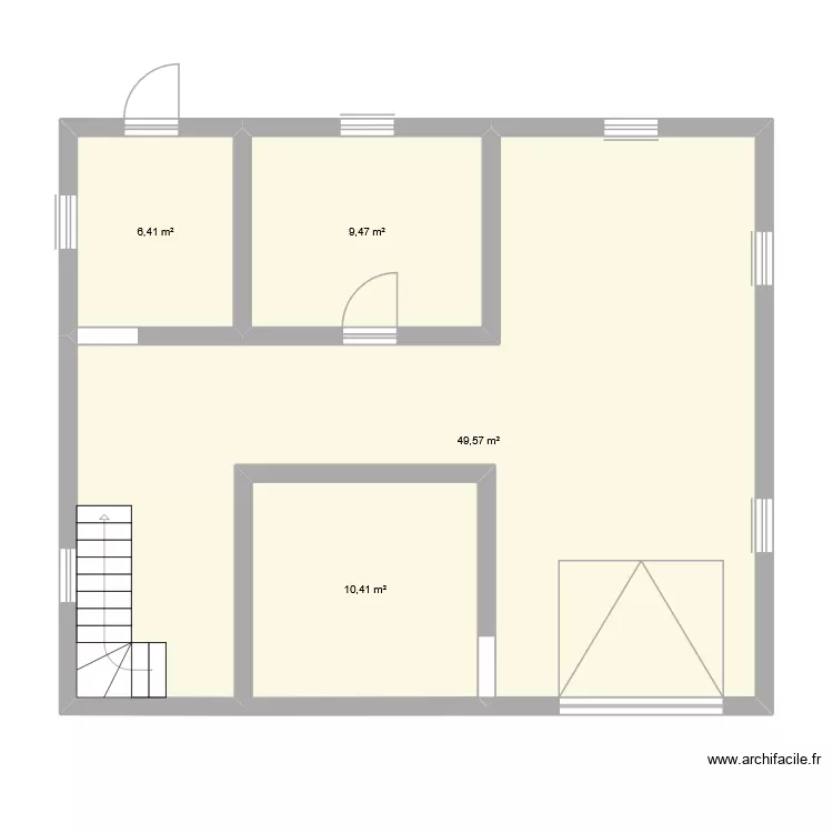 Sous Sol Maison. Plan de 4  et 76 m²