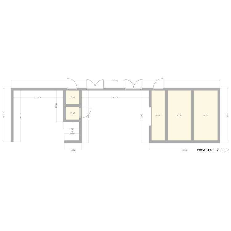 ST CH GR Eglise. Plan de 5 pièces et 24 m2