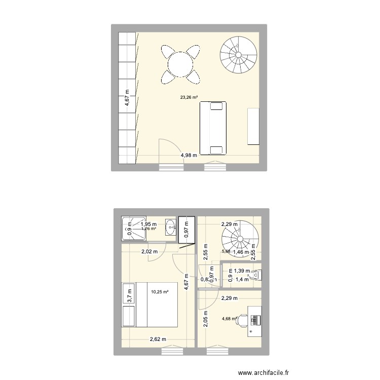 Barbara. Plan de 5 pièces et 46 m2