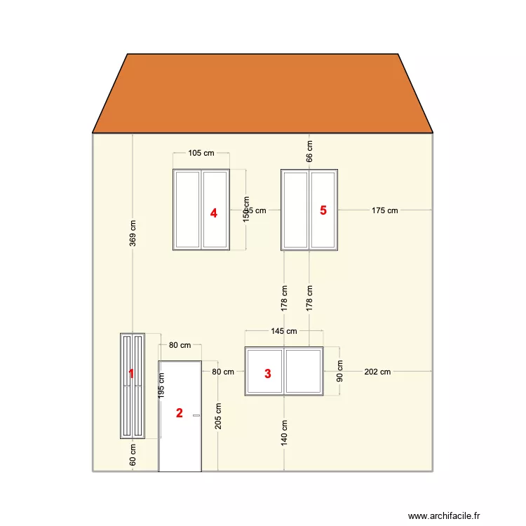 Fa&ccedil;ade SUD Schuman. Plan de 