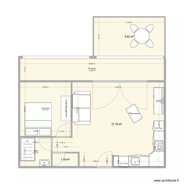 T2 179K 74montee_ouvert. Plan de 