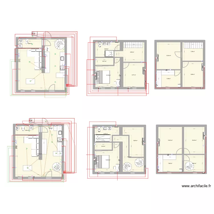 CALUIRE elec. Plan de 22  et 235 m²
