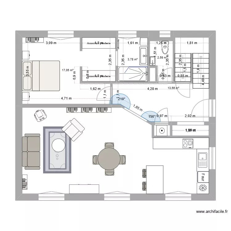 Projet Merle - Projet v1. Plan de 6 Pièces et 38 m² Projet Merle - Projet v1. Plan de 6 Pièces et 38 m²