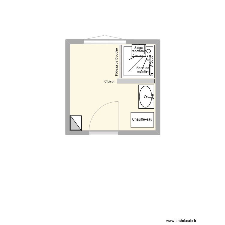 Danaci2. Plan de 1 pièce et 4 m2