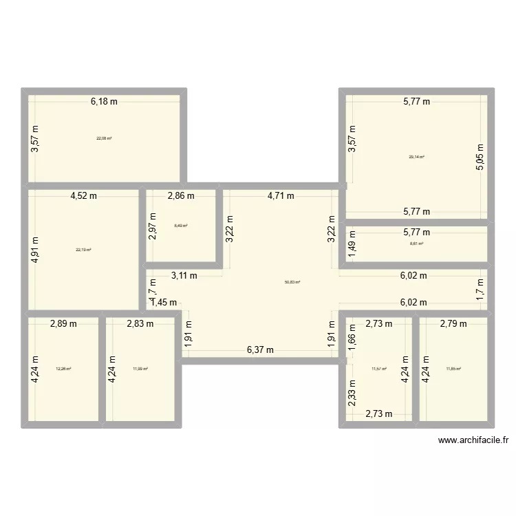 projet alex. Plan de 10  et 189 m²
