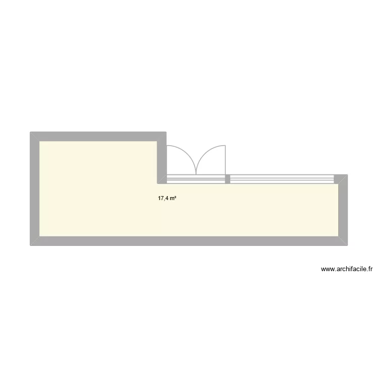 Loggia. Plan de 1  et 17 m²