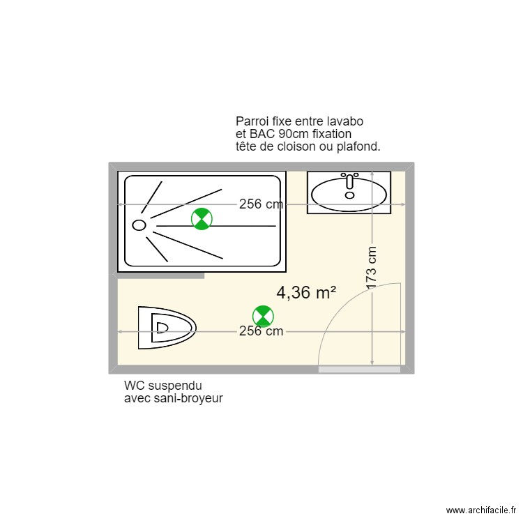 hotel consul CH24. Plan de 1 pièce et 4 m2