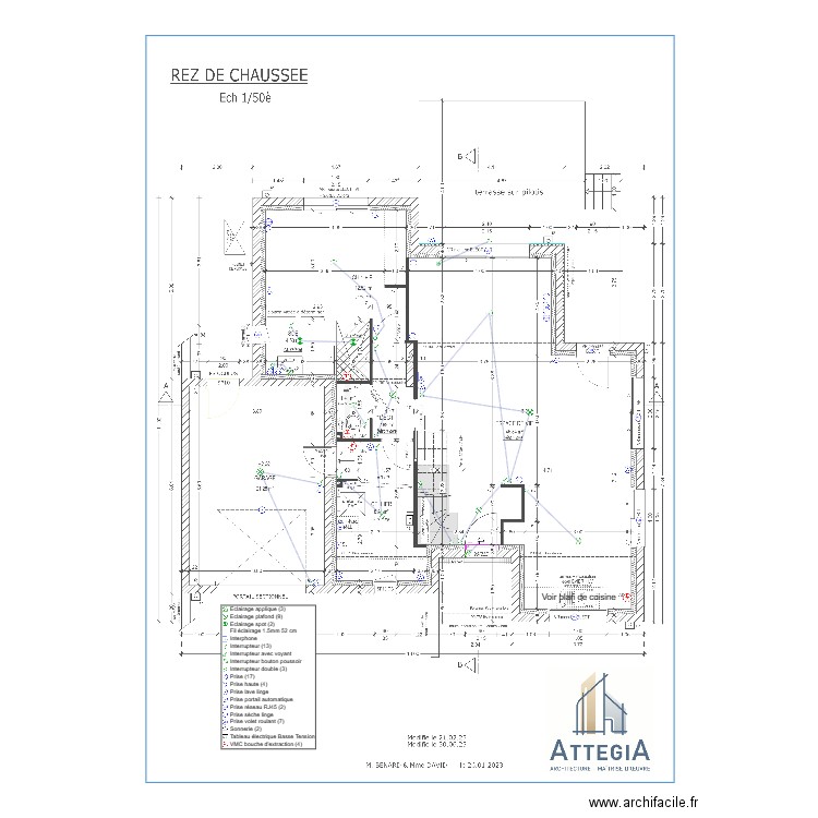 Plan électrique RDC Benard David. Plan de 0 pièce et 0 m2