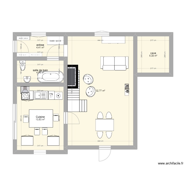Maison Bas Plan 5 Pi ces 61 M2 Dessin Par Jenny45 maison-bas-plan-5-pi-ces-61-m2-dessin-par-jenny45