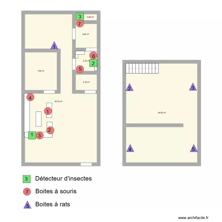 Restaurant ELITE. Plan de 7  et 107 m²
