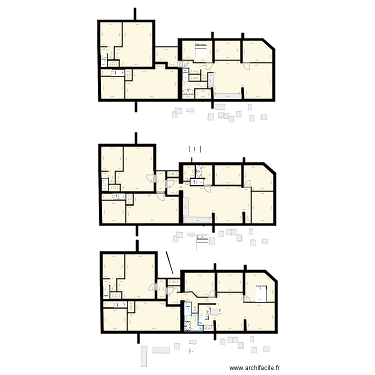 GAMBETTA FINAL. Plan de 44 pièces et 451 m2