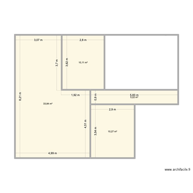 BOUDARD. Plan de 4 pièces et 59 m2