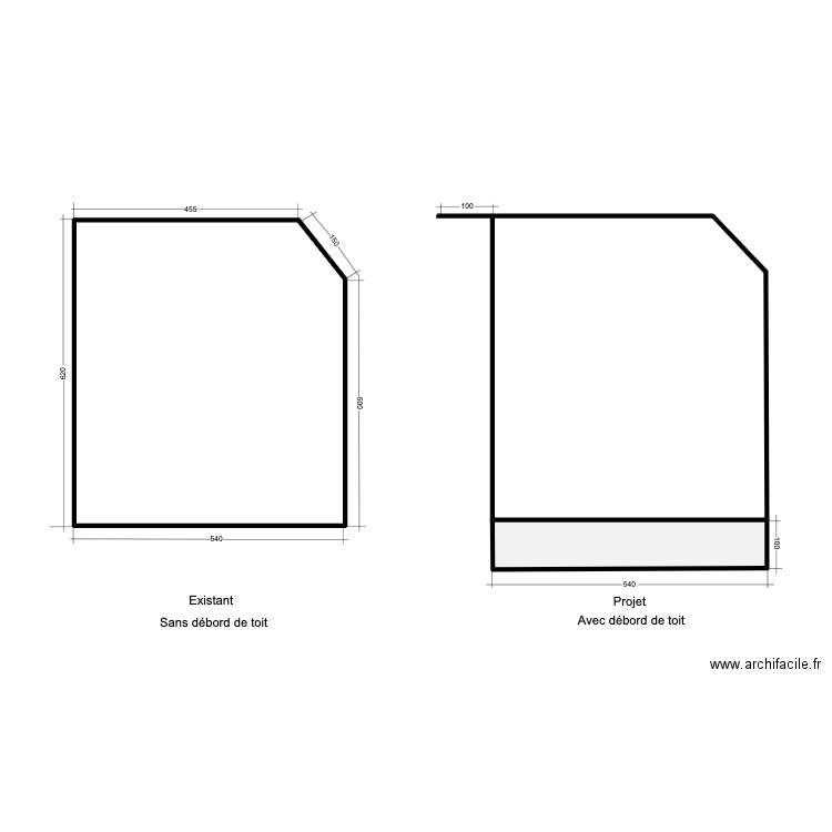 Vue de haut toit garage .. Plan de 3 pièces et 70 m2