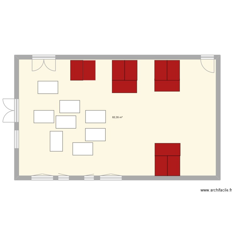 technologie. Plan de 1 pièce et 82 m2