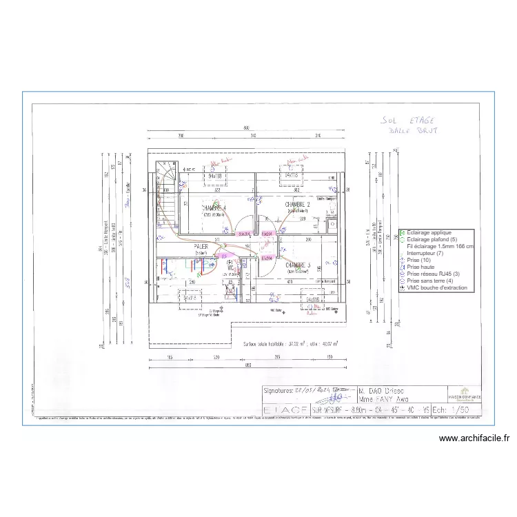 DAO FANY ETAGE ELEC+ HYDRAULIQUE. Plan de 