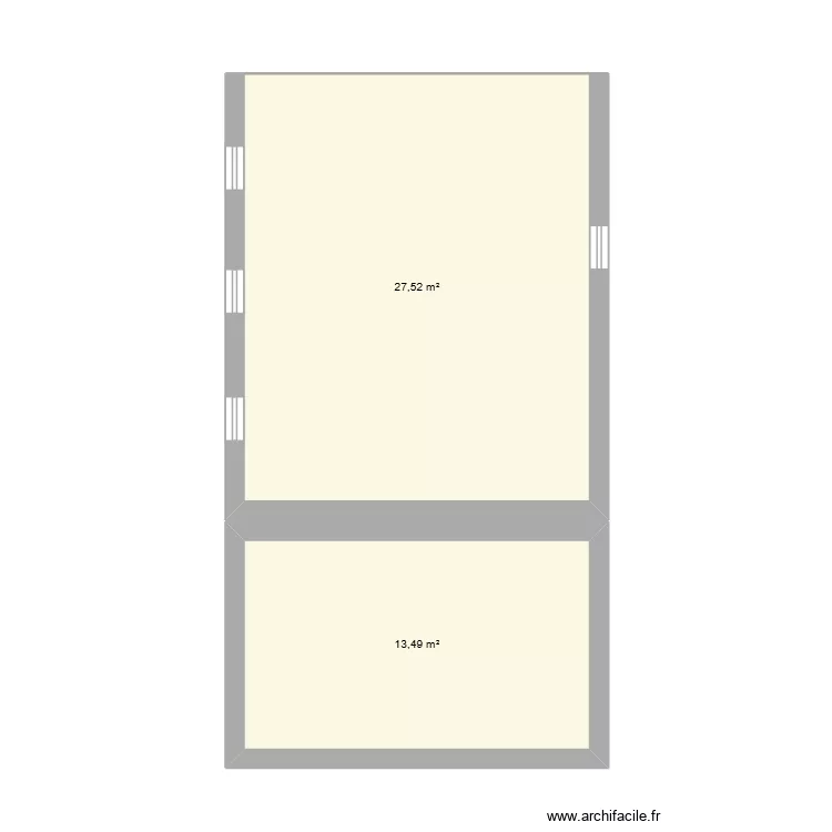 Plan maison combles. Plan de 2  et 41 m²