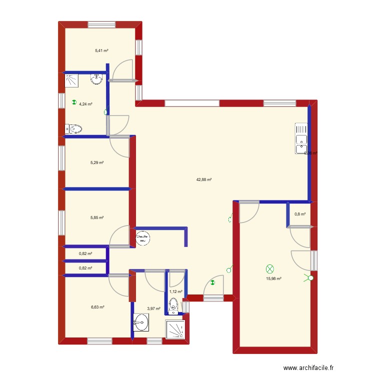 plan itec constru. Plan de 13 pièces et 94 m2