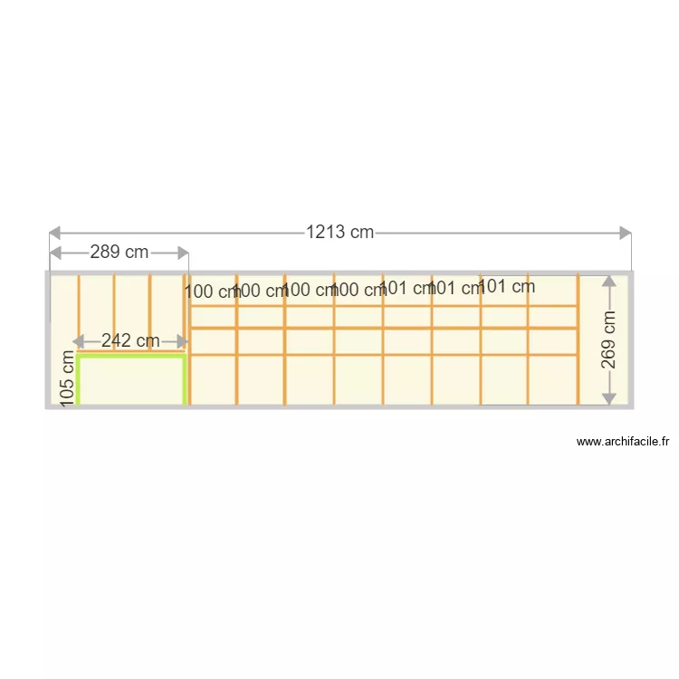 CONTENAIR MIMI-ETAGERE 80CM-VUE FACE. Plan de 34  et 30 m²