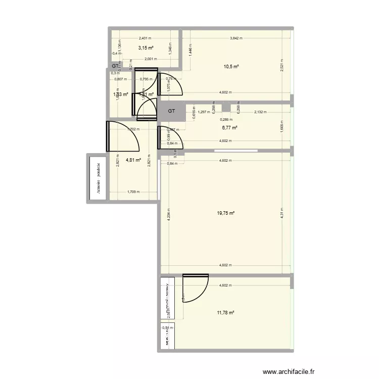 test AGLF26. Plan de 12  et 61 m²