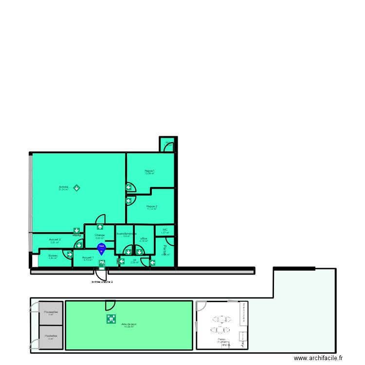 Lavoisier Mennecy 2 projet PLAN EVAC. Plan de 20 pièces et 324 m2