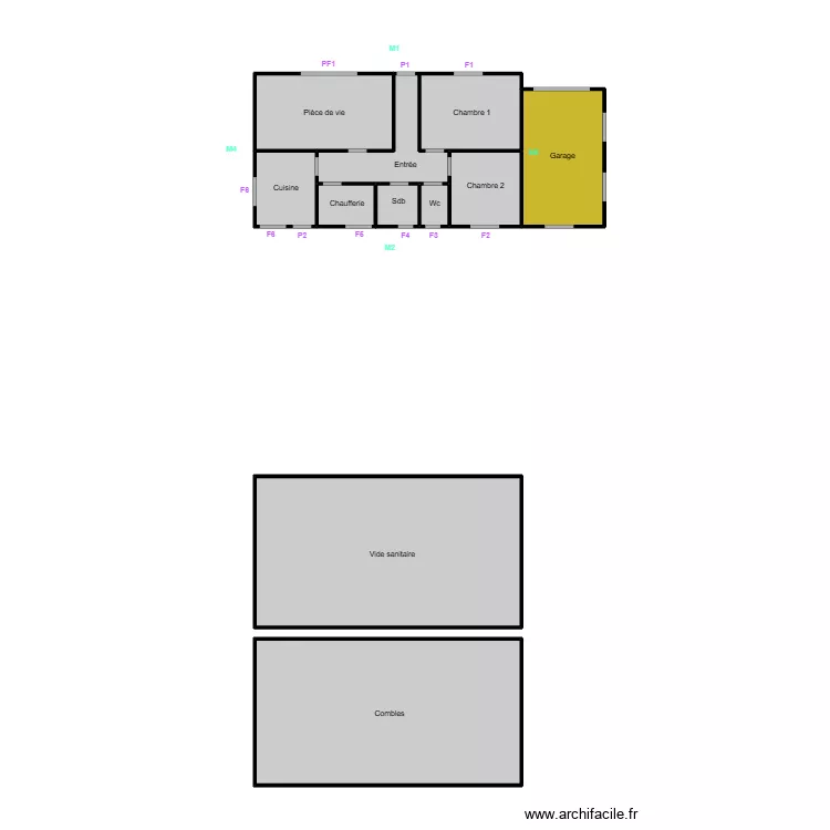 Burgaud mesurage. Plan de 11  et 64 m²