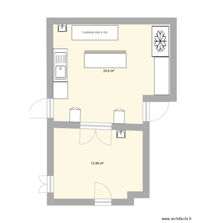 MONT VELIN DUN LES PLACES. Plan de 2 pièces et 39 m2