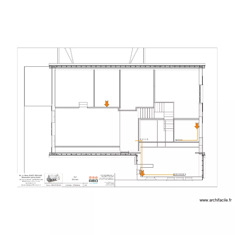 JENET BEAUNE - Etage. Plan de 