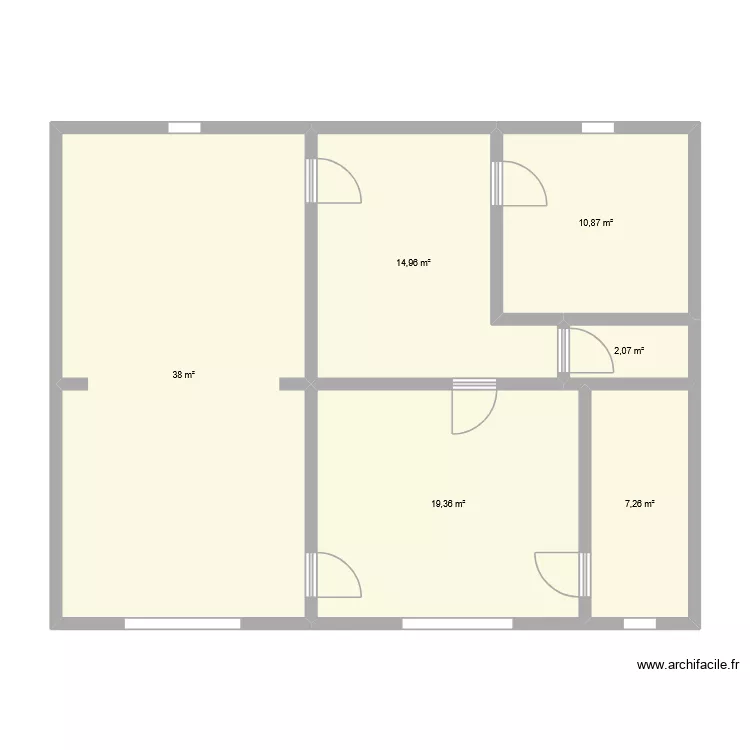 RDC Moniquet. Plan de 6  et 93 m²
