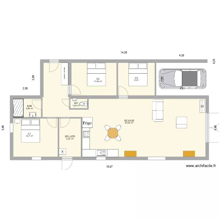 BOURG - MAMAN. Plan de 