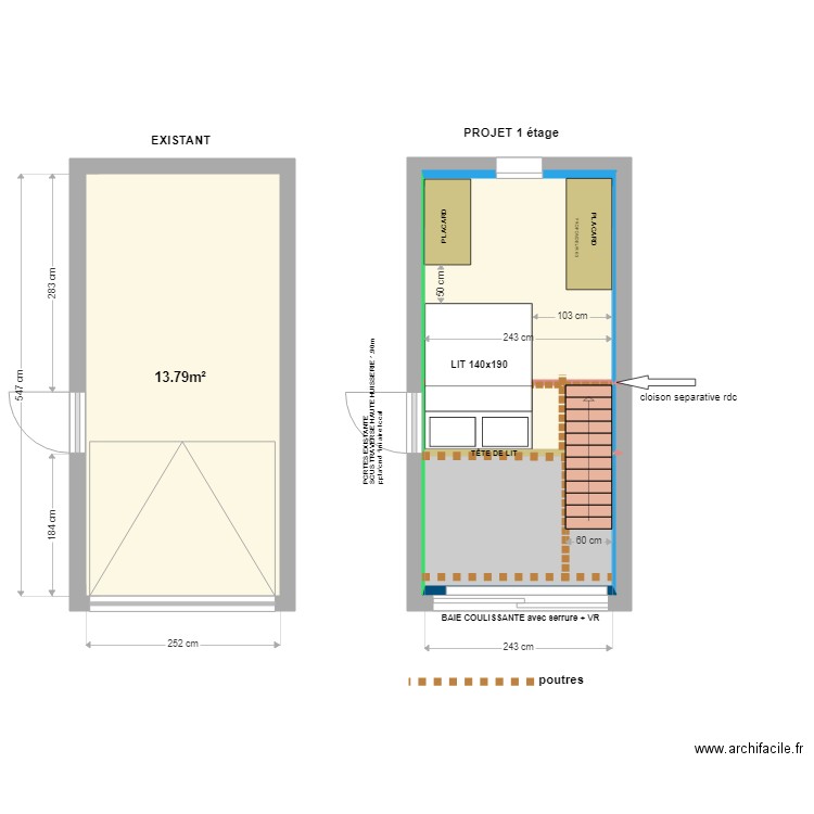 BOUISSOU (reactualisation 20/11/2023 étage) MODIF 6. Plan de 5 pièces et 26 m2