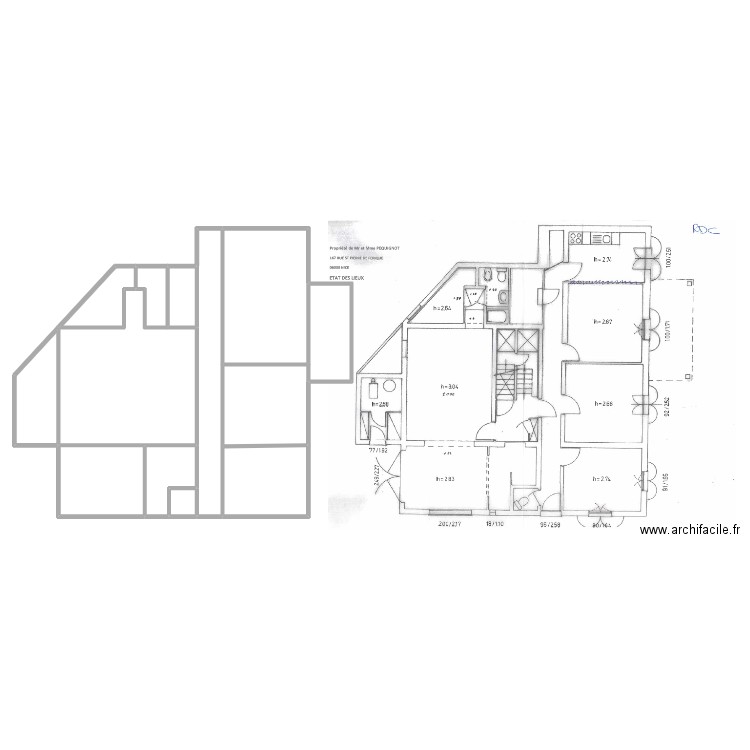 pequignot. Plan de 13 pièces et 347 m2