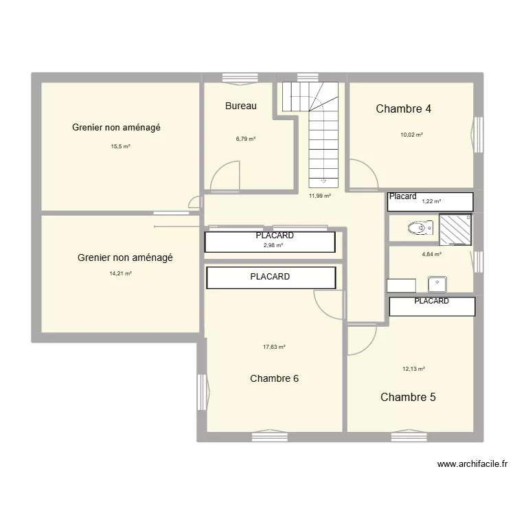 &eacute;tage. Plan de 10 Pièces et 97 m²