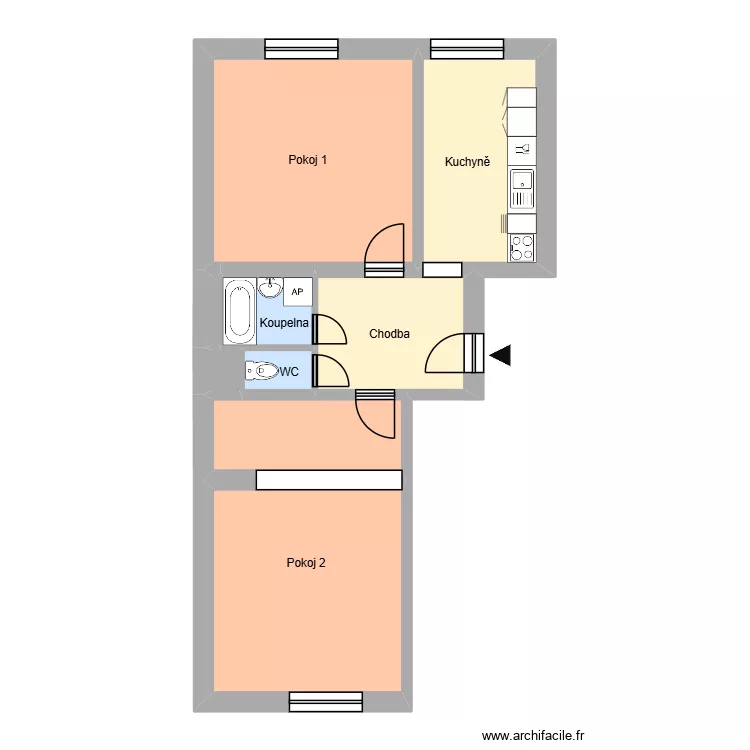 Budovatelsk&aacute; 469, byt 19. Plan de 9  et 60 m²