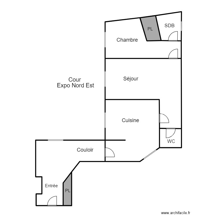 Appartement LOUE. Plan de 8 pièces et 100 m2