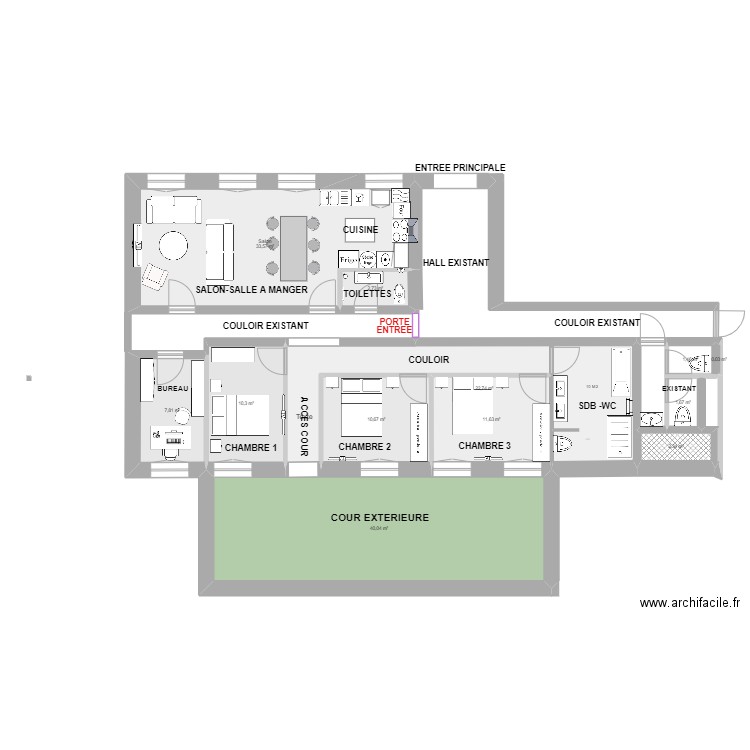 SCI LE POUZIN-APPARTEMENT JDP MODIDIFIER. Plan de 12 pièces et 145 m2