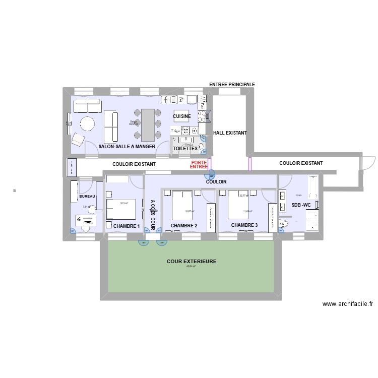 SCI LE POUZIN-APPARTEMENT JDP MODIDIFIER. Plan de 8 pièces et 140 m2